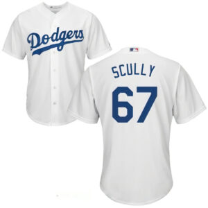 Los Angeles Dodgers Sportscaster #67 Vin Scully Retired White Home Stitched Mlb Majestic Cool Base Jersey Mlb
