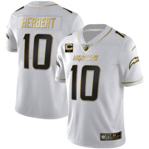 Women's Los Angeles Chargers White Gold & Black Gold Jersey - All Stitched
