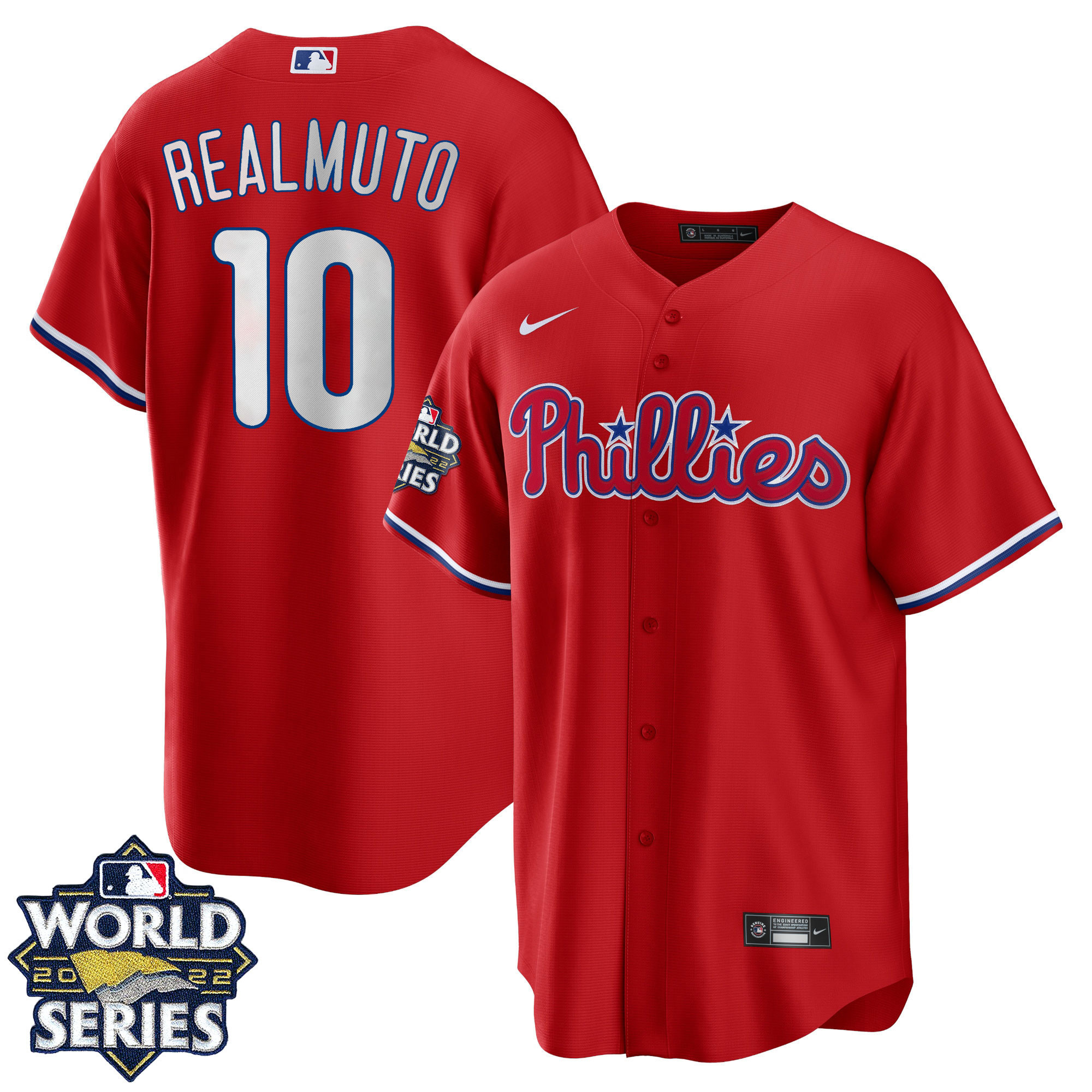Men's Philadelphia Phillies 2022 World Series Red Alternate Player Jersey - All Stitched - Image 8