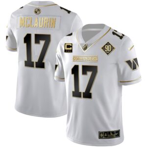 Men's Washington Commanders White Gold & Black Gold Vapor Limited Jersey - All Stitched