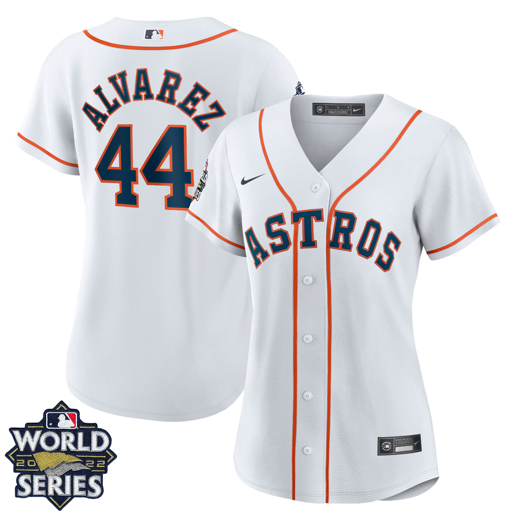 Women's Houston Astros 2022 World Series Home Player Jersey - White - All Stitched - Image 6