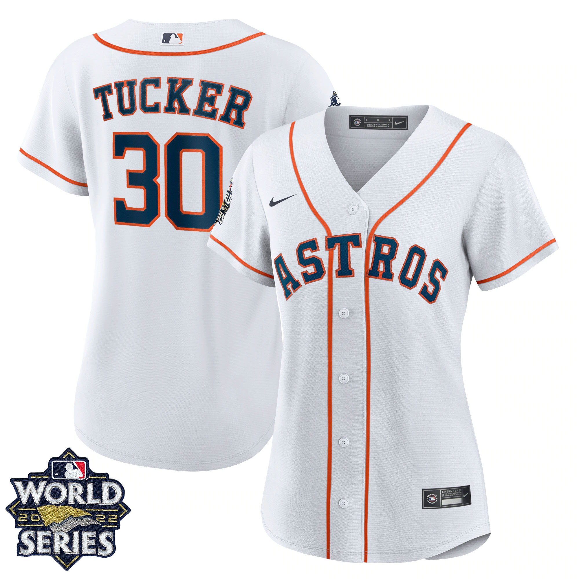 Women's Houston Astros 2022 World Series Home Player Jersey - White - All Stitched - Image 5