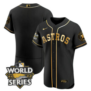 Houston Astros Black Gold & White Gold Team Jersey - All Stitched