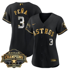 Women's Houston Astros 2022 World Series Champions Patch Limited Jersey - All Stitched