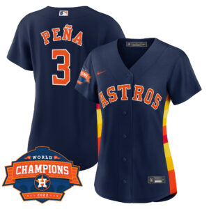 Women's Houston Astros Alternate Navy 2022 Champions Limited Player Jersey - All Stitched