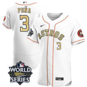 Men's Houston Astros White Gold 2022 World Series Jersey – All Stitched