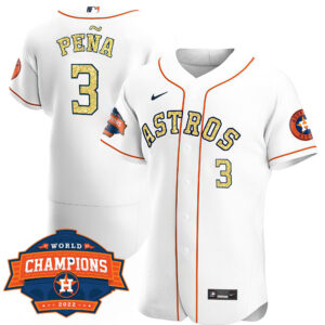 Men's Houston Astros Special White Gold 2022 World Series Champions Patch Jersey – All Stitched