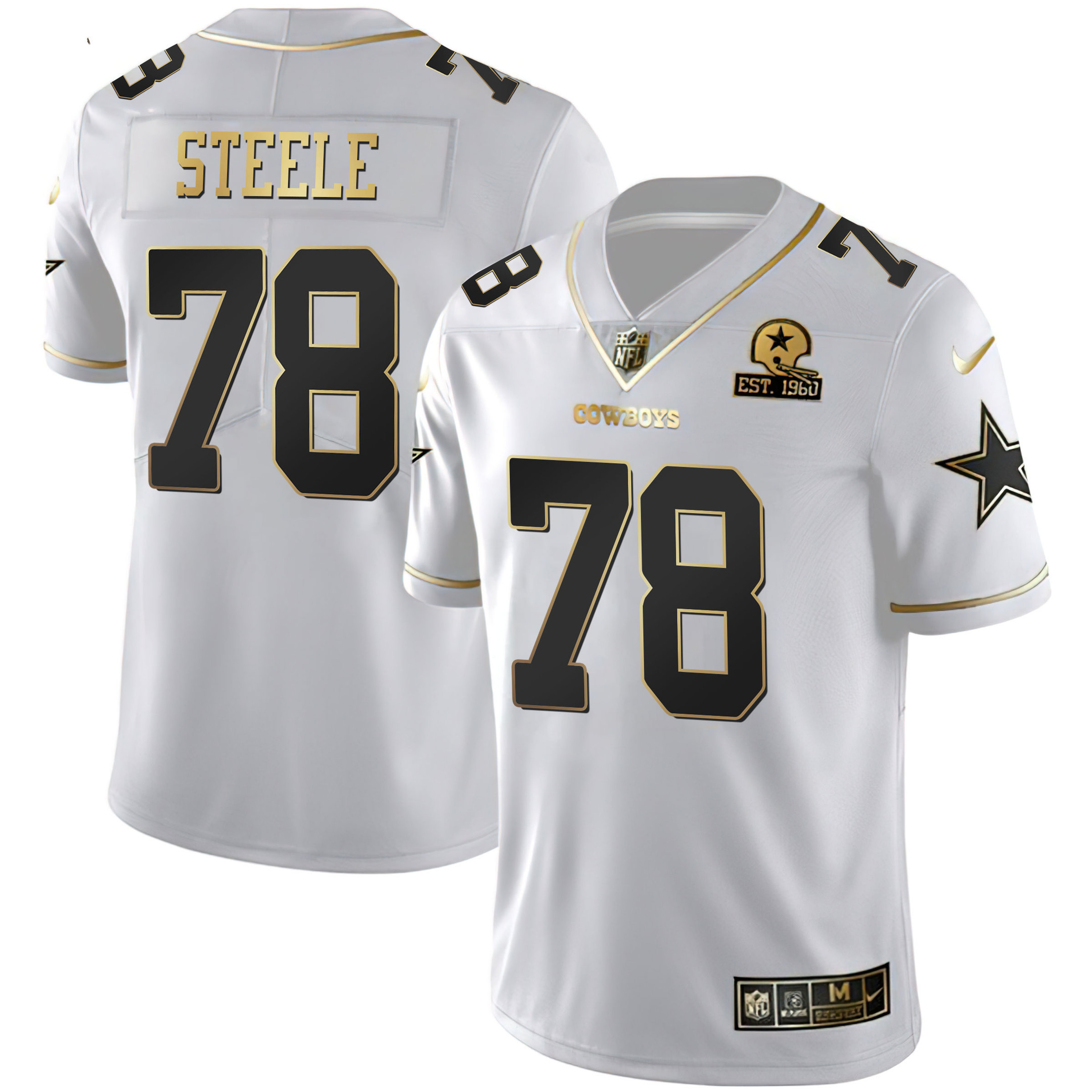 Cowboys White Gold Est 1960 Patch - All Stitched - Image 10