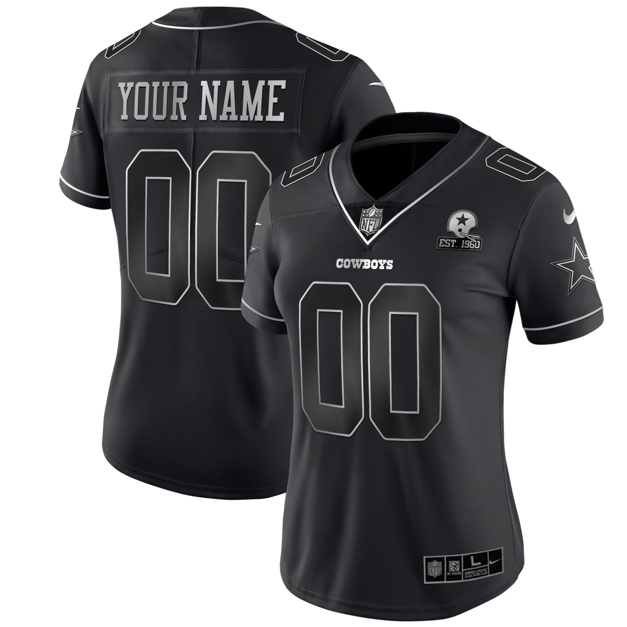 Cowboys Black Gold & Black Silver Custom Name and Number - Stitched - Image 4