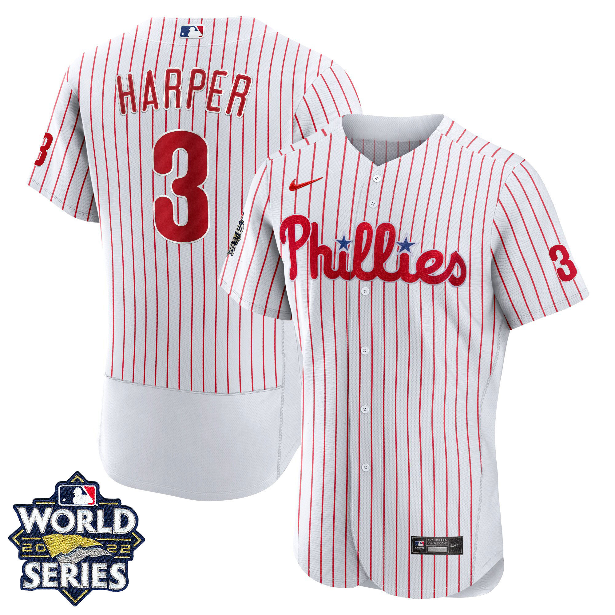 Men's Philadelphia Phillies 2022 World Series Home Player Jersey - All Stitched - Image 4