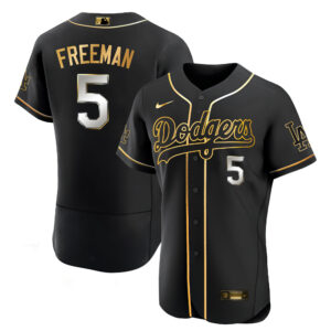 Men's Los Angeles Dodgers Black Limited & Gold Jersey - All Stitched