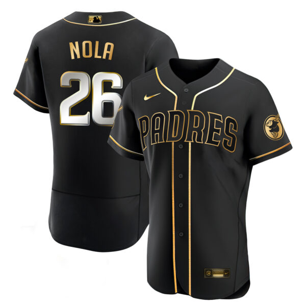 Men's San Diego Padres Black Limited & Gold Jersey - All Stitched - Image 4