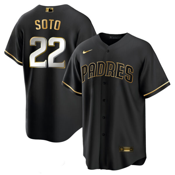 Men's San Diego Padres Black Limited & Gold Jersey - All Stitched - Image 9