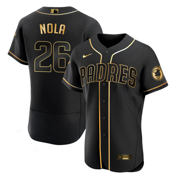 Men's San Diego Padres Black Limited & Gold Jersey - All Stitched - Image 16