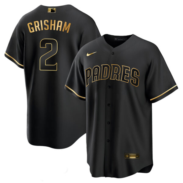Men's San Diego Padres Black Limited & Gold Jersey - All Stitched - Image 23