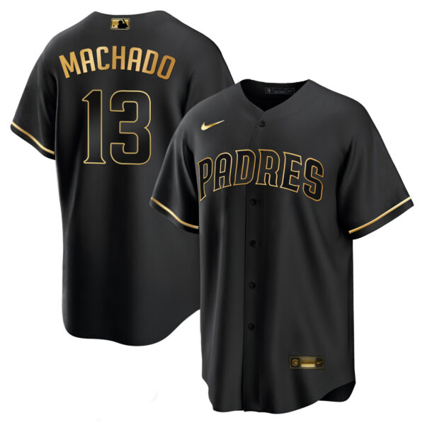Men's San Diego Padres Black Limited & Gold Jersey - All Stitched - Image 19
