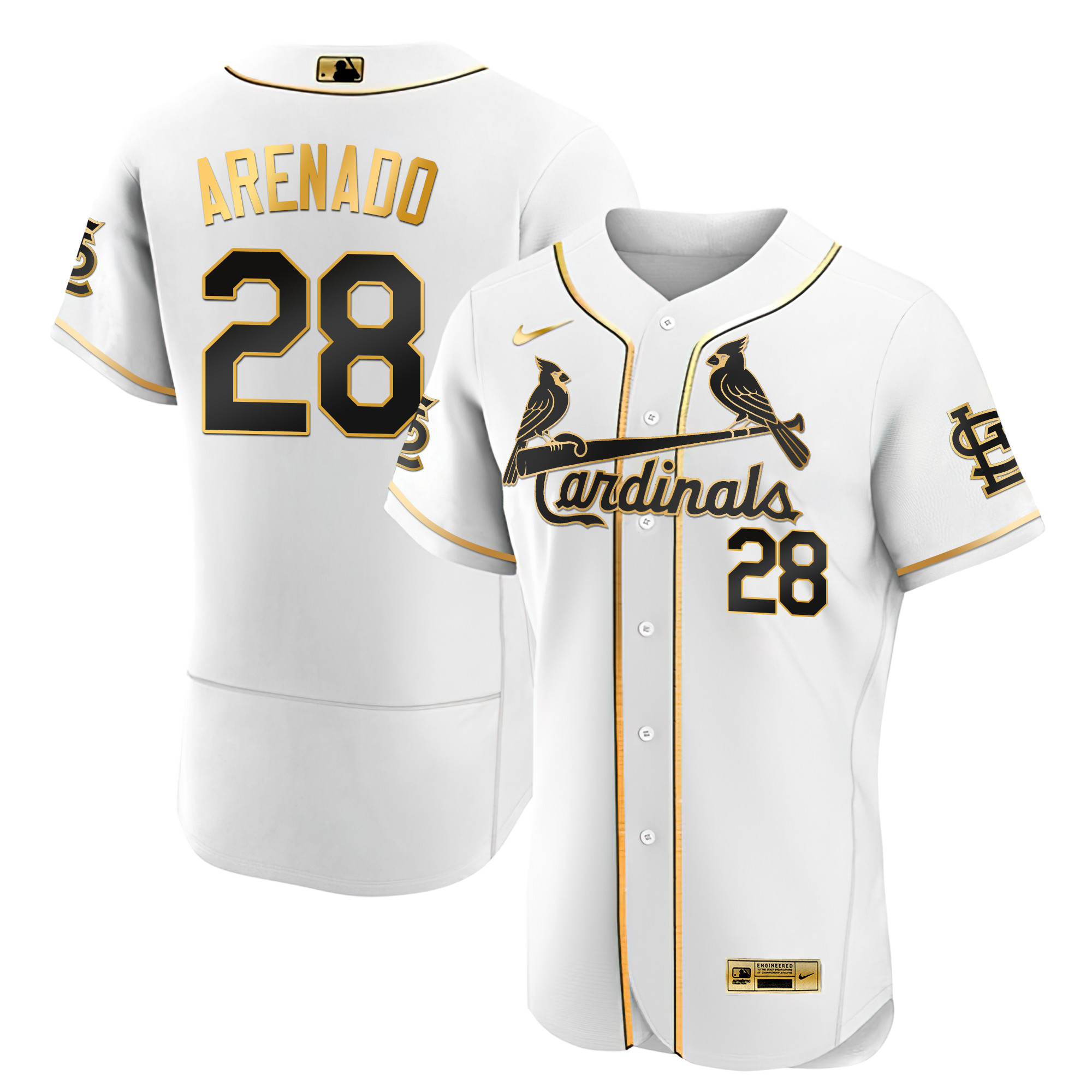 Men's St. Louis Cardinals Black Limited & Gold Jersey - All Stitched - Image 26