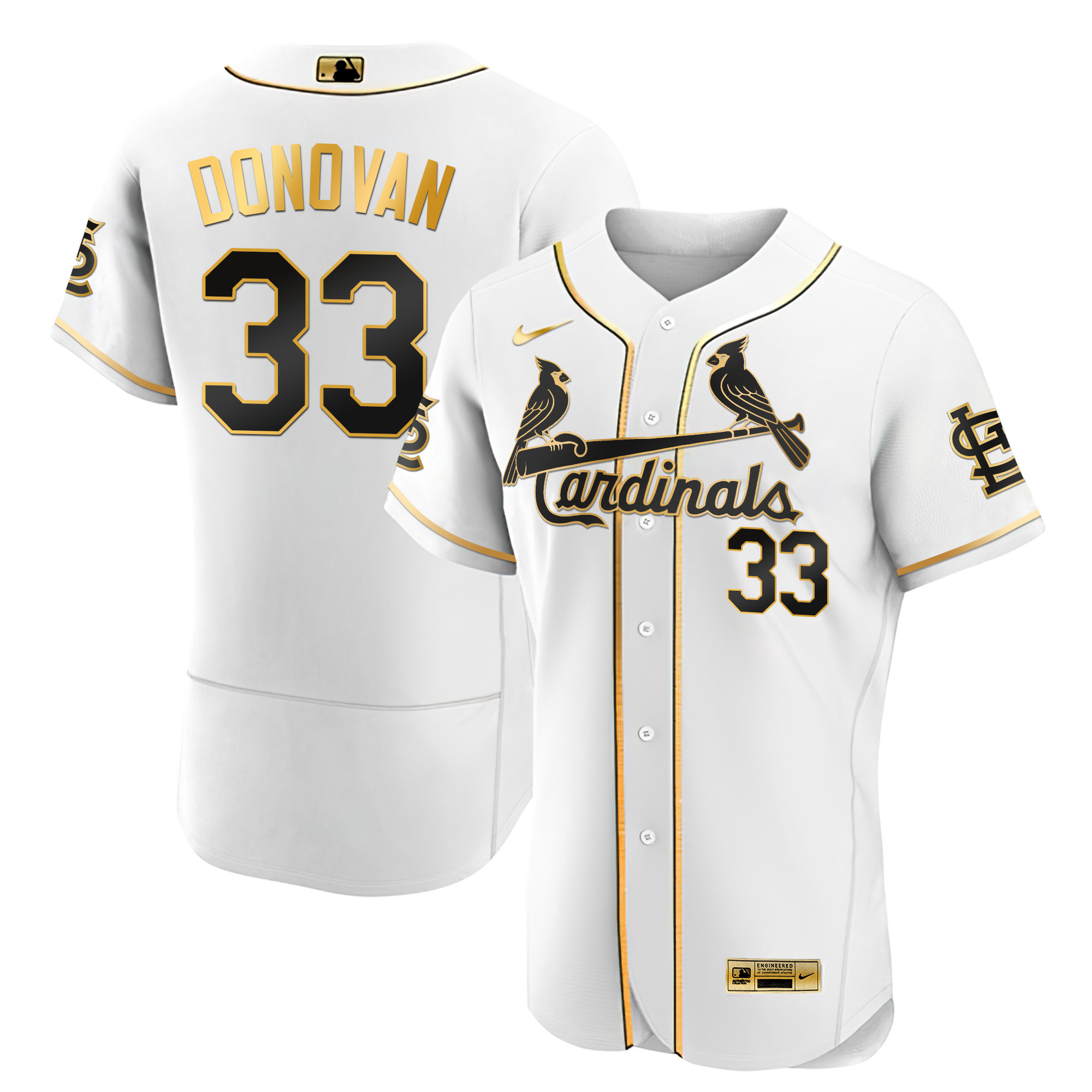 Men's St. Louis Cardinals Black Limited & Gold Jersey - All Stitched - Image 27