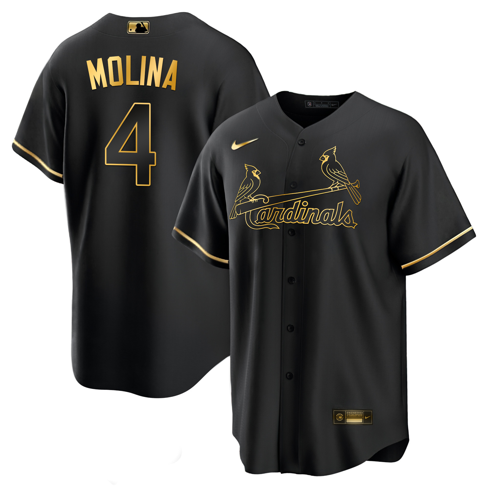 Men's St. Louis Cardinals Black Limited & Gold Jersey - All Stitched - Image 19