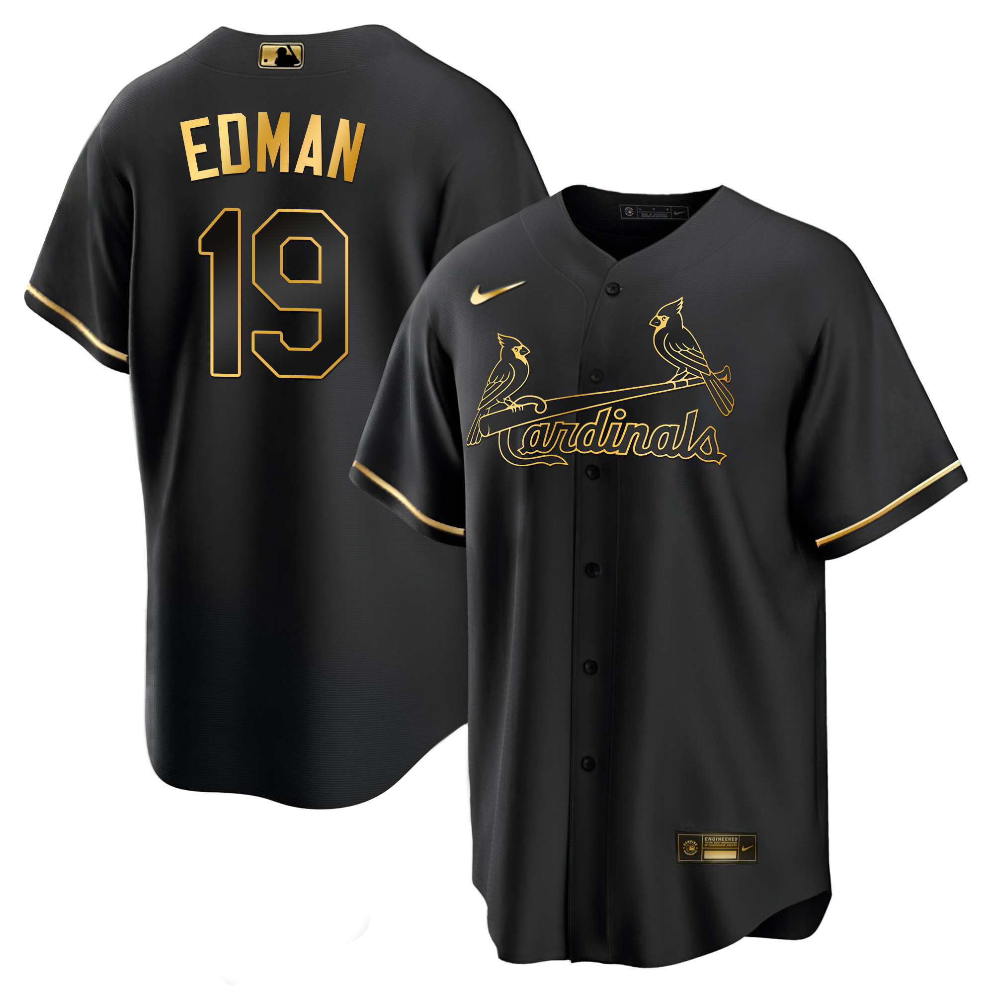 Men's St. Louis Cardinals Black Limited & Gold Jersey - All Stitched - Image 23