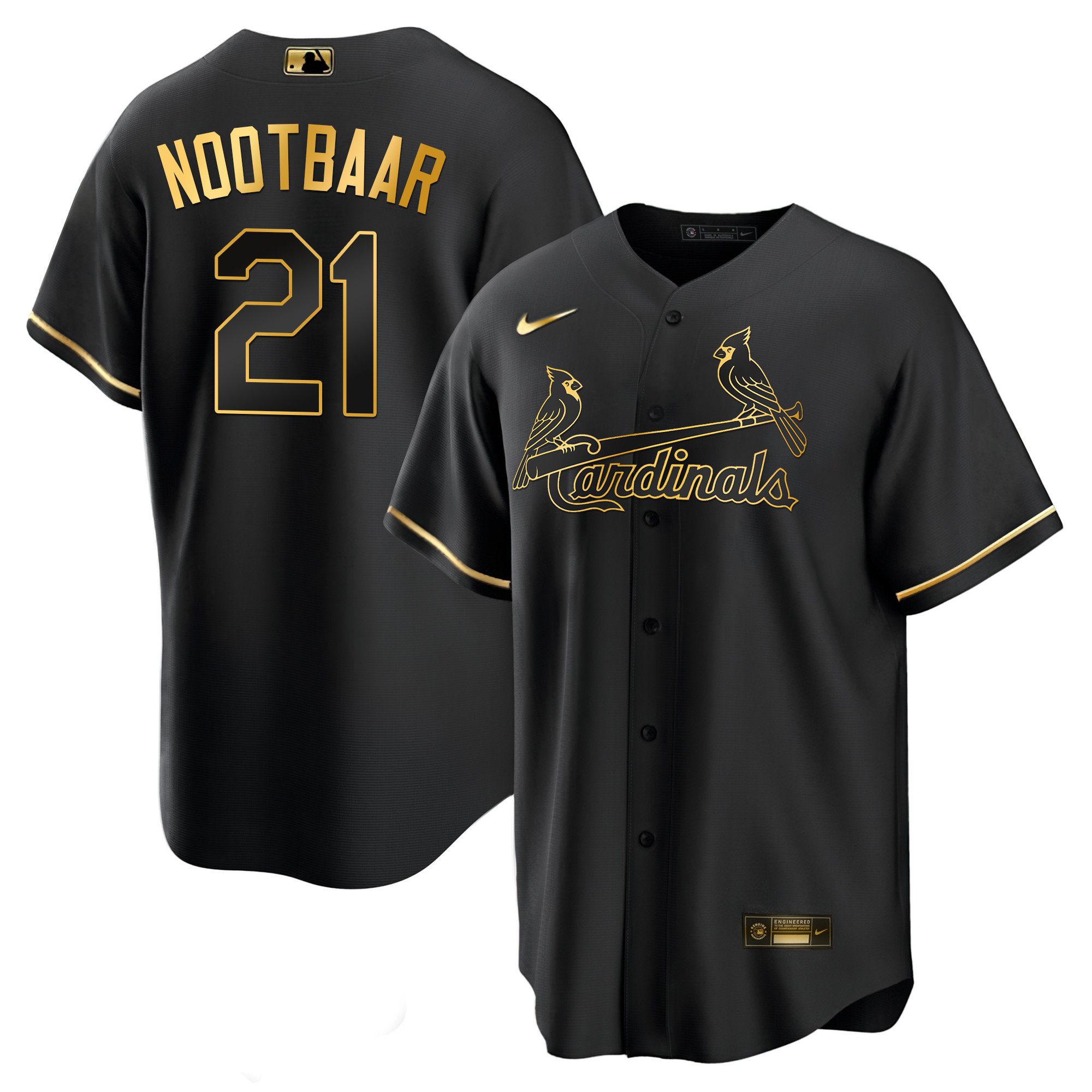 Men's St. Louis Cardinals Black Limited & Gold Jersey - All Stitched - Image 24
