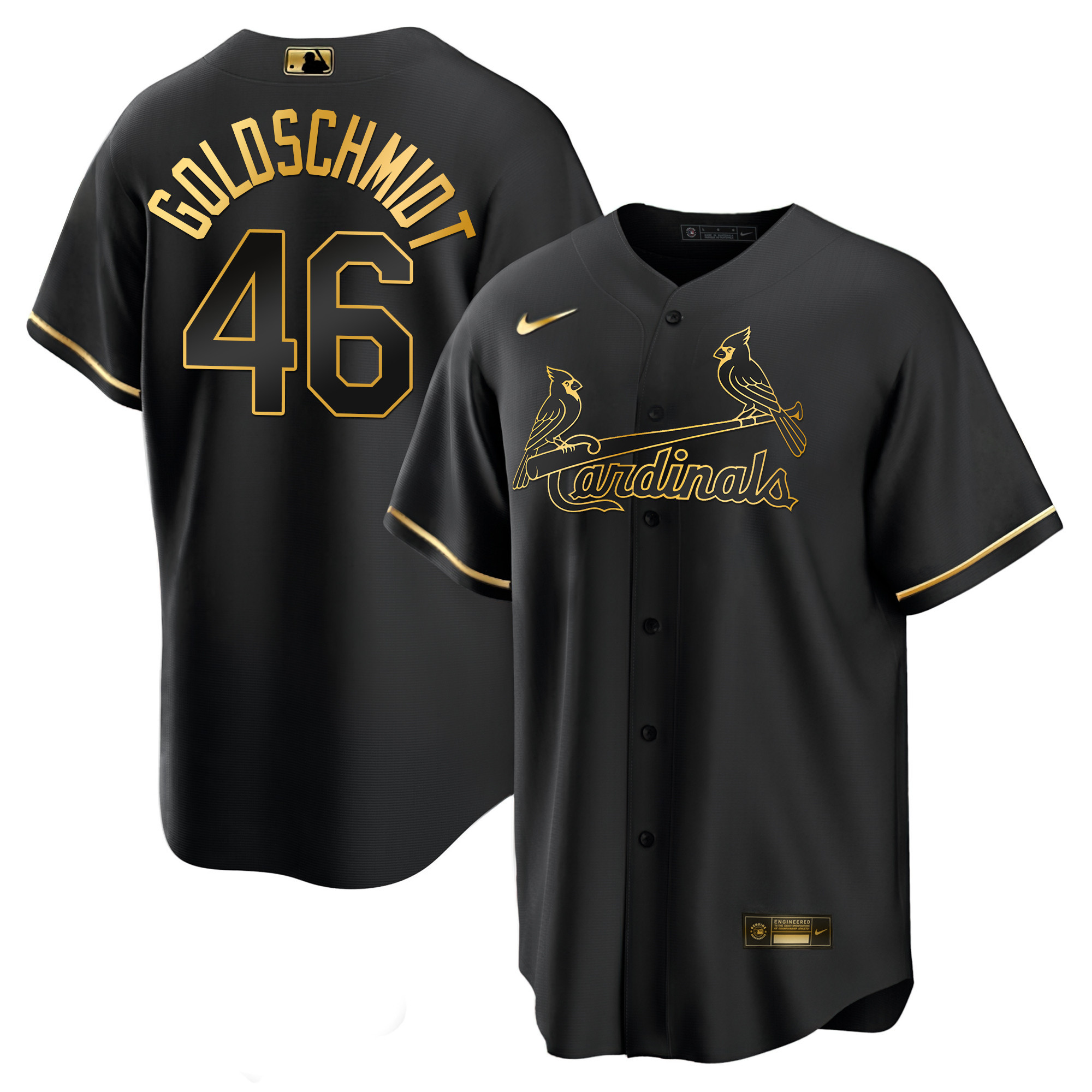 Men's St. Louis Cardinals Black Limited & Gold Jersey - All Stitched - Image 22