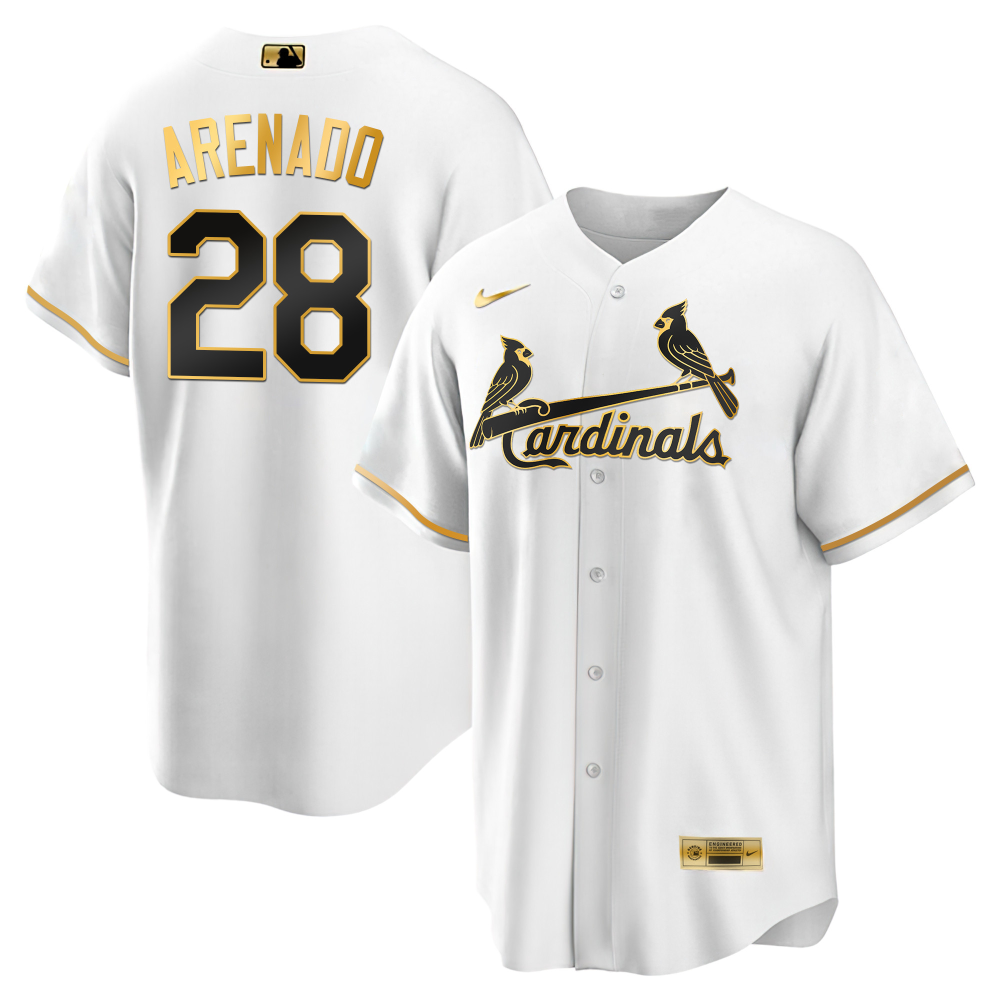 Men's St. Louis Cardinals Black Limited & Gold Jersey - All Stitched - Image 32