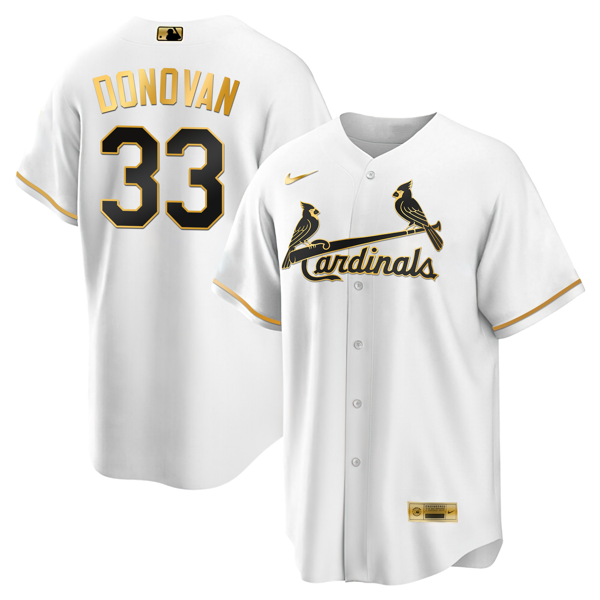 Men's St. Louis Cardinals Black Limited & Gold Jersey - All Stitched - Image 33