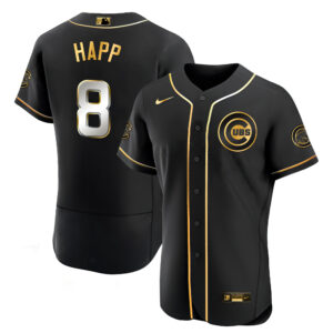 Men's Chicago Cubs Black Limited & Gold Jersey - All Stitched