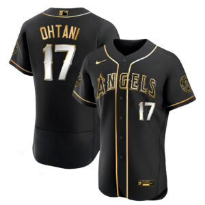 Men's Los Angeles Angels Black Limited & Gold Jersey - All Stitched