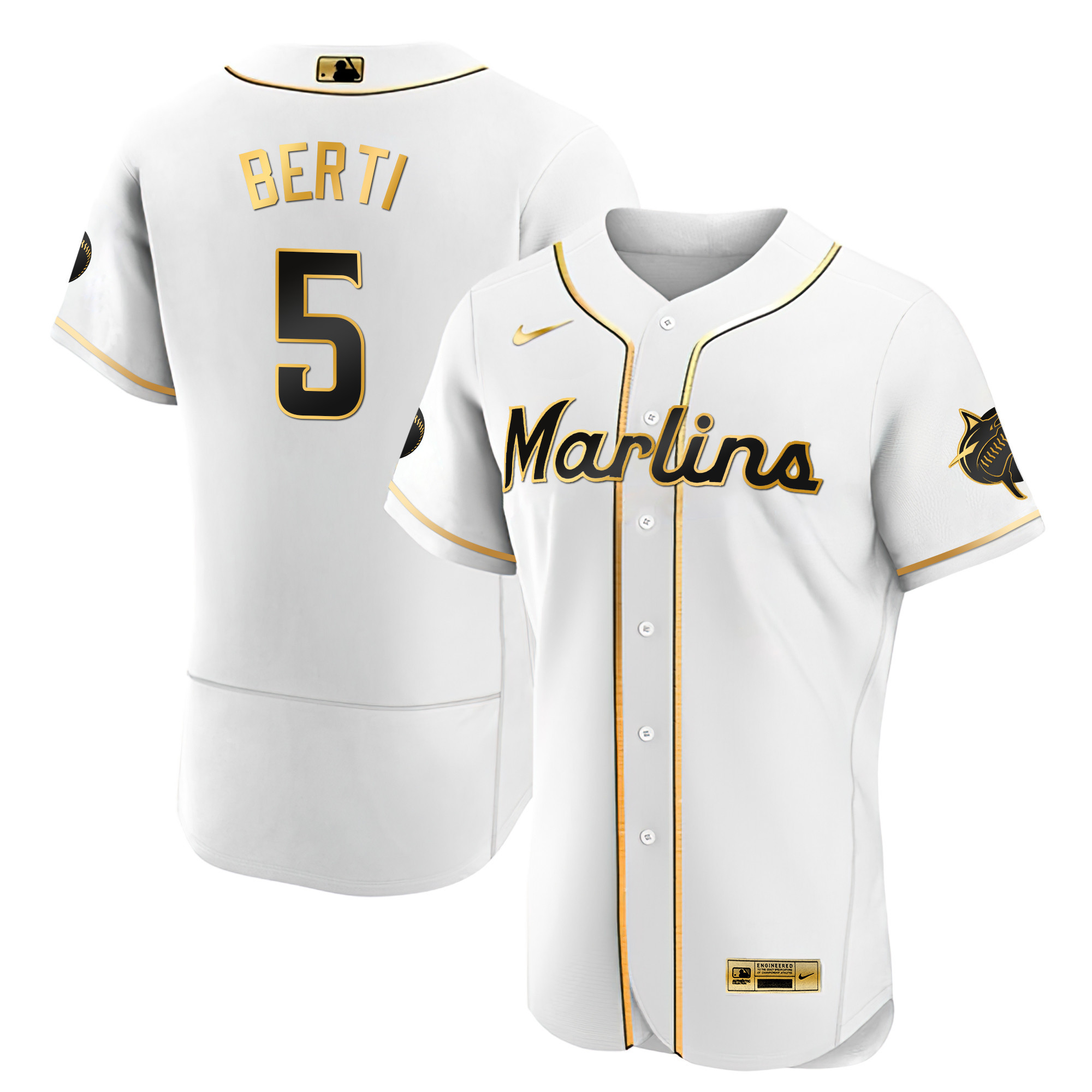 Men's Miami Marlins Black Limited & Gold Jersey - All Stitched - Image 27