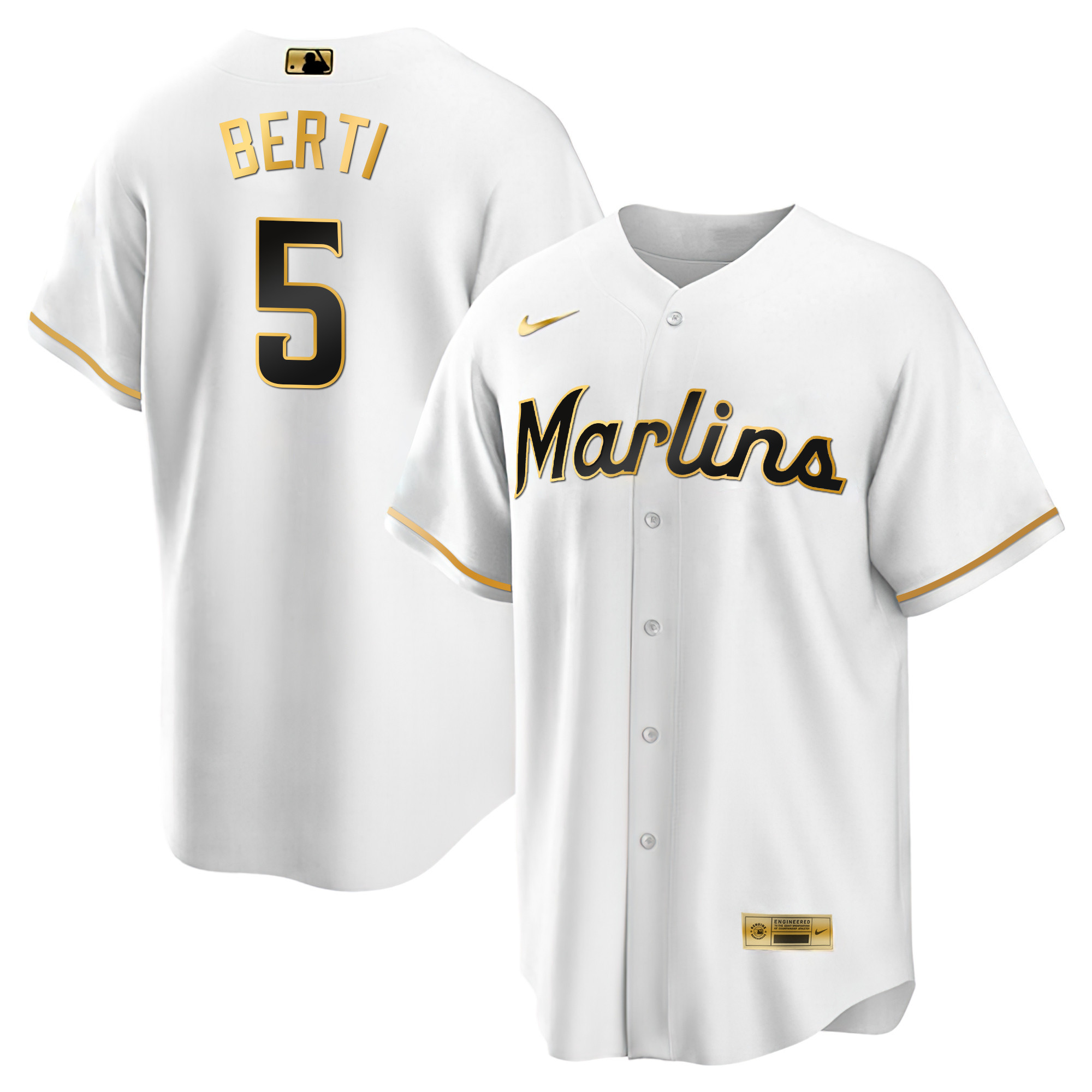 Men's Miami Marlins Black Limited & Gold Jersey - All Stitched - Image 33