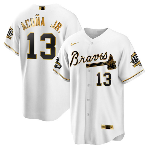 Atlanta Braves World Series Champion White Gold Flex Base Jersey 2021 – Stitched - Image 17