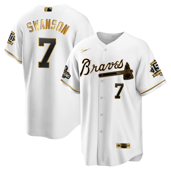 Atlanta Braves World Series Champion White Gold Flex Base Jersey 2021 – Stitched - Image 10