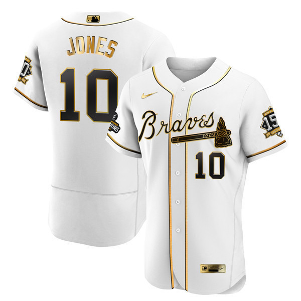 Atlanta Braves World Series Champion White Gold Flex Base Jersey 2021 – Stitched - Image 2