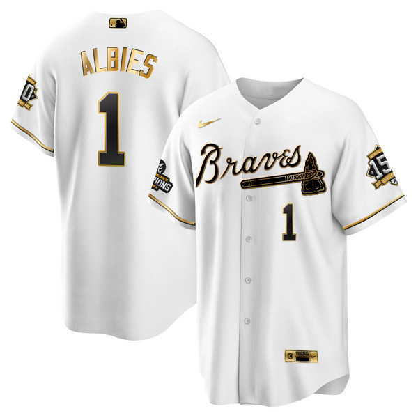 Atlanta Braves World Series Champion White Gold Flex Base Jersey 2021 – Stitched - Image 16