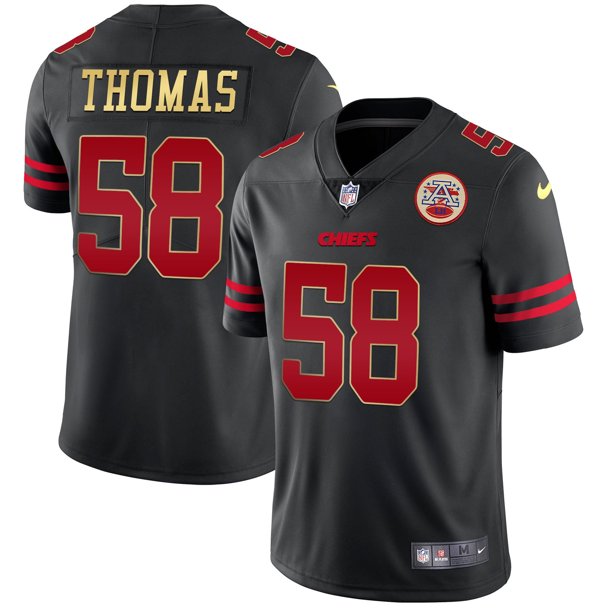 Chiefs Black Red Vapor Jersey - All Stitched - Image 5