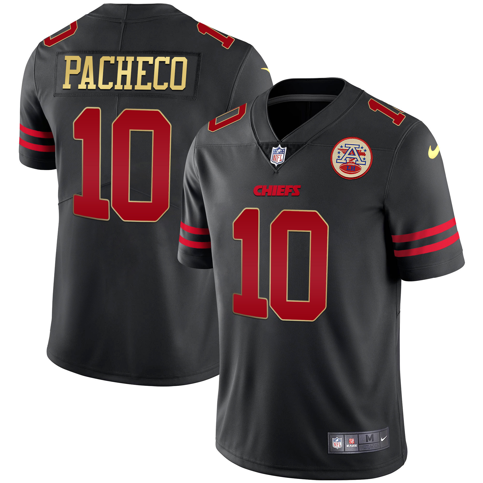 Chiefs Black Red Vapor Jersey - All Stitched - Image 6
