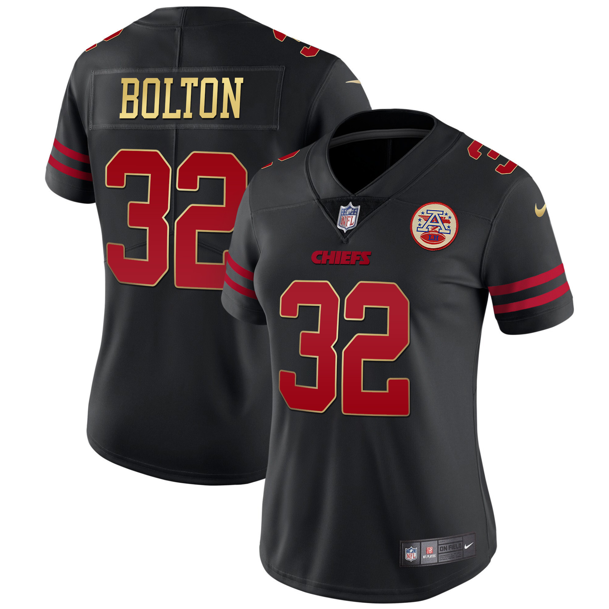 Chiefs Black Red Vapor Jersey - All Stitched - Image 11