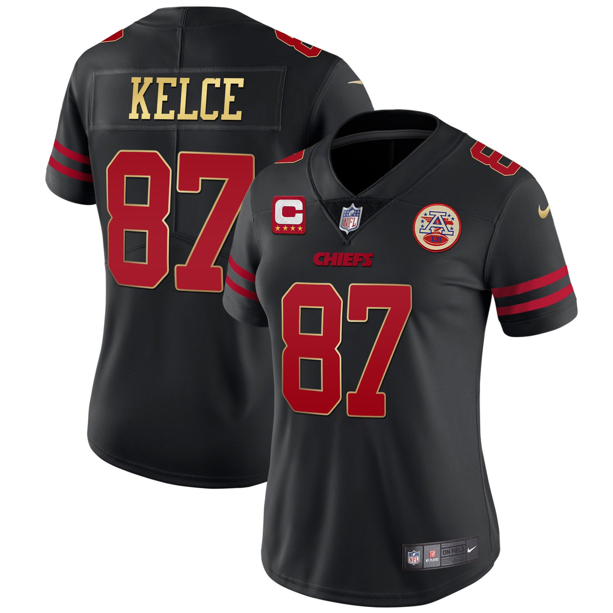Chiefs Black Red Vapor Jersey - All Stitched - Image 10
