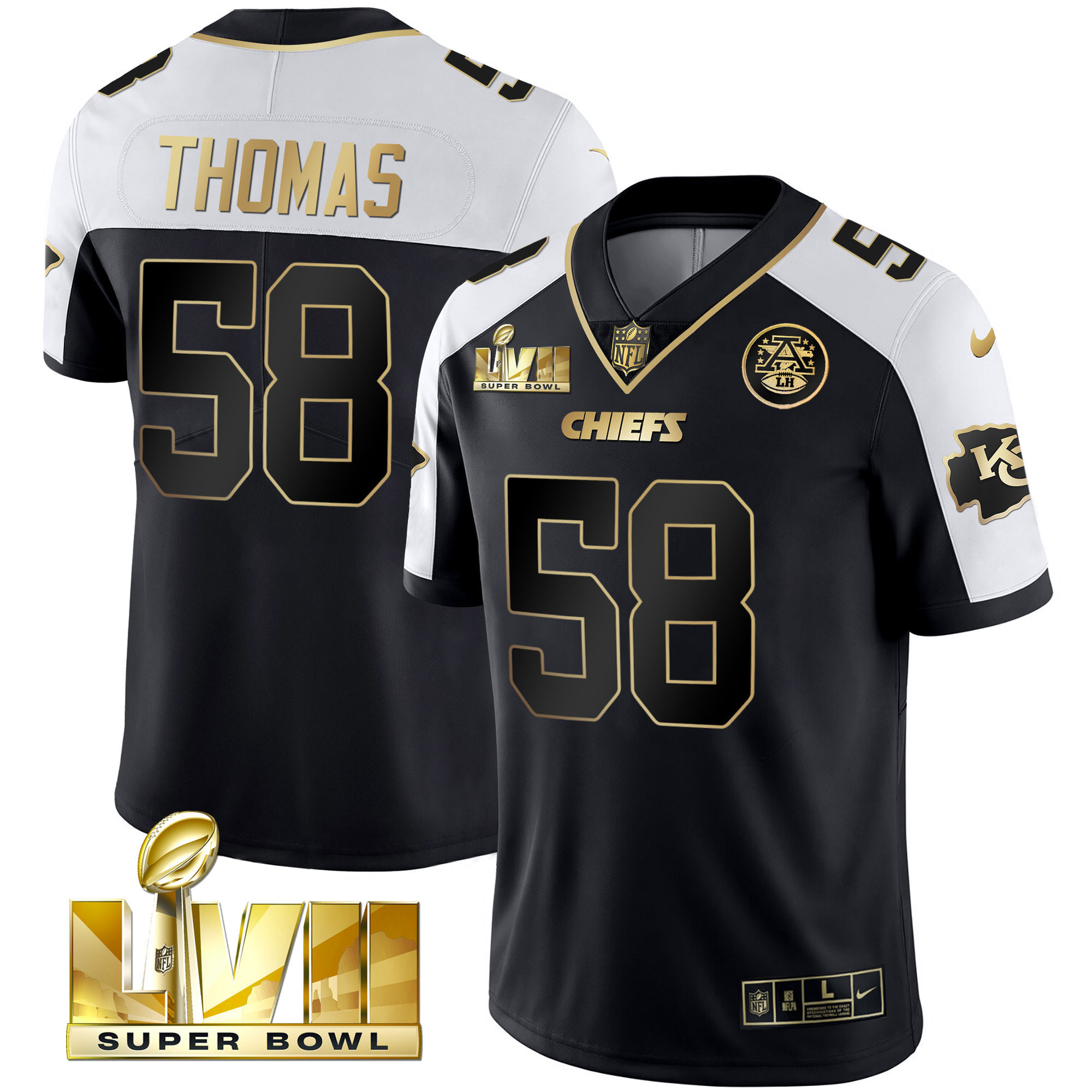Youth's Chiefs Super Bowl Vapor Gold Jersey - All Stitched - Image 29