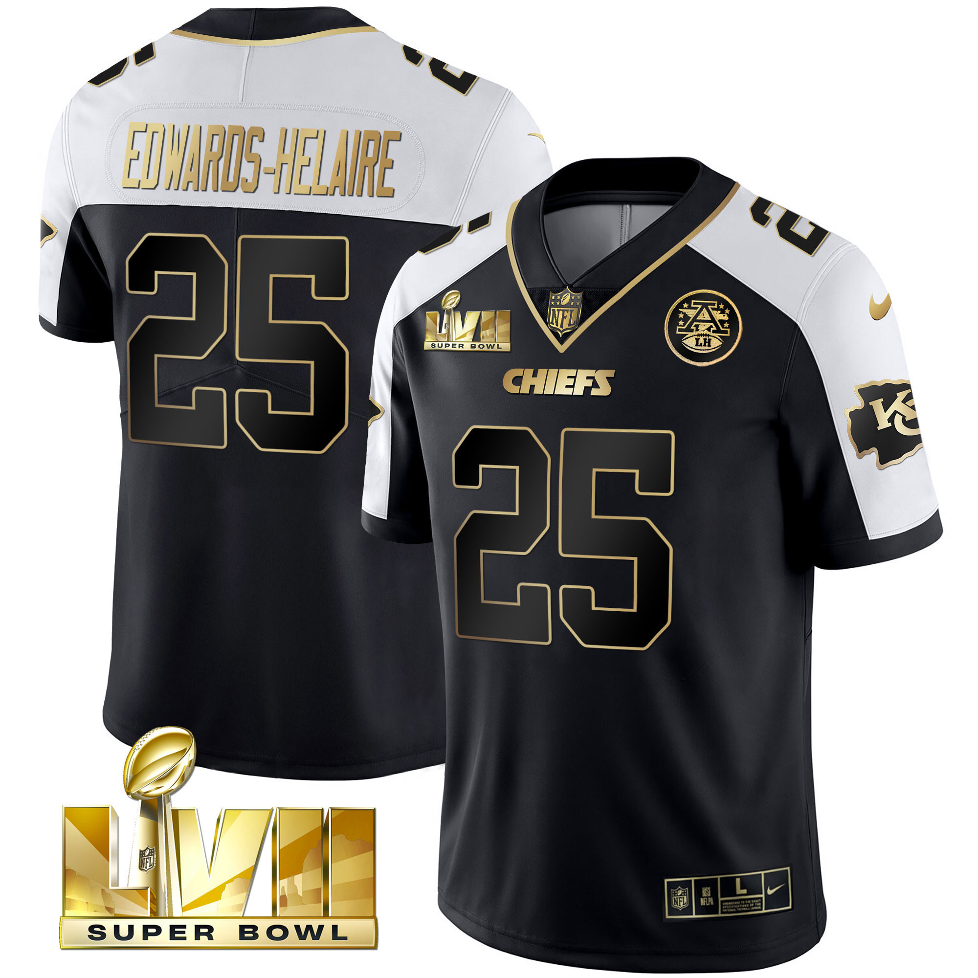 Youth's Chiefs Super Bowl Vapor Gold Jersey - All Stitched - Image 31