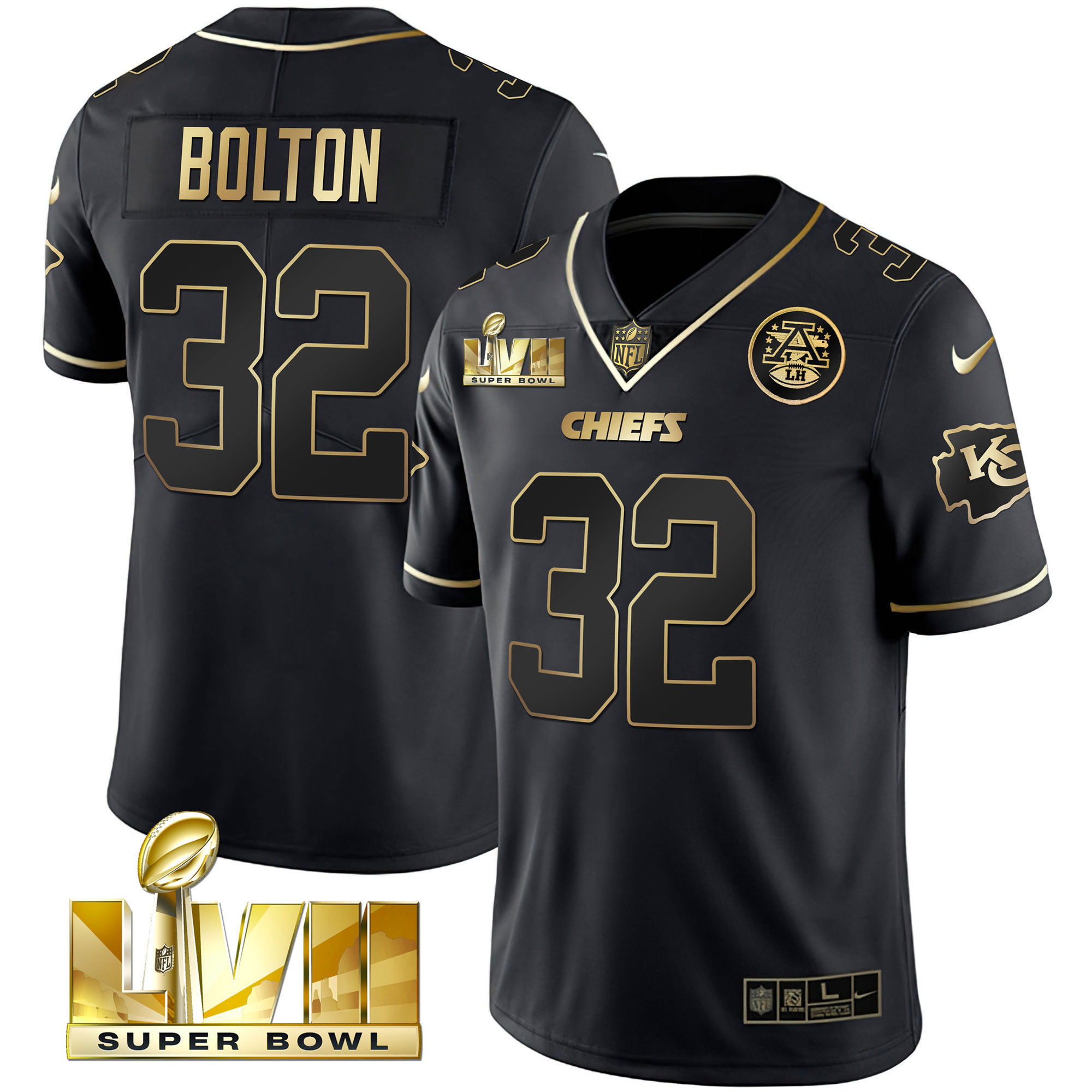 Youth's Chiefs Super Bowl Vapor Gold Jersey - All Stitched - Image 11