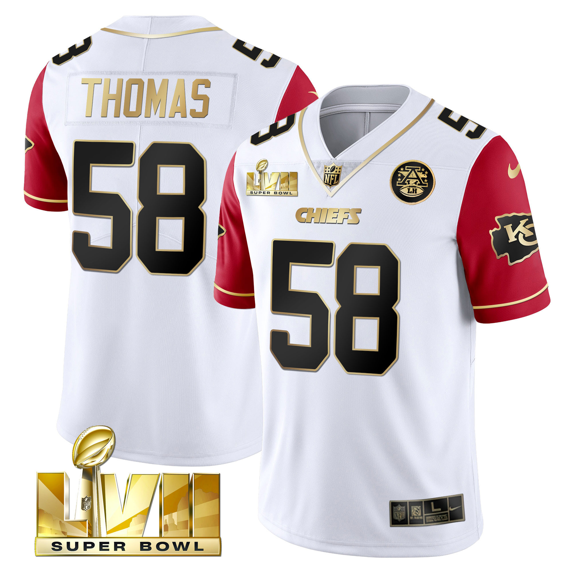 Youth's Chiefs Super Bowl Vapor Gold Jersey - All Stitched - Image 53