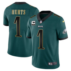Men's Eagles Gold Trim Vapor Player Jersey - All Stitched