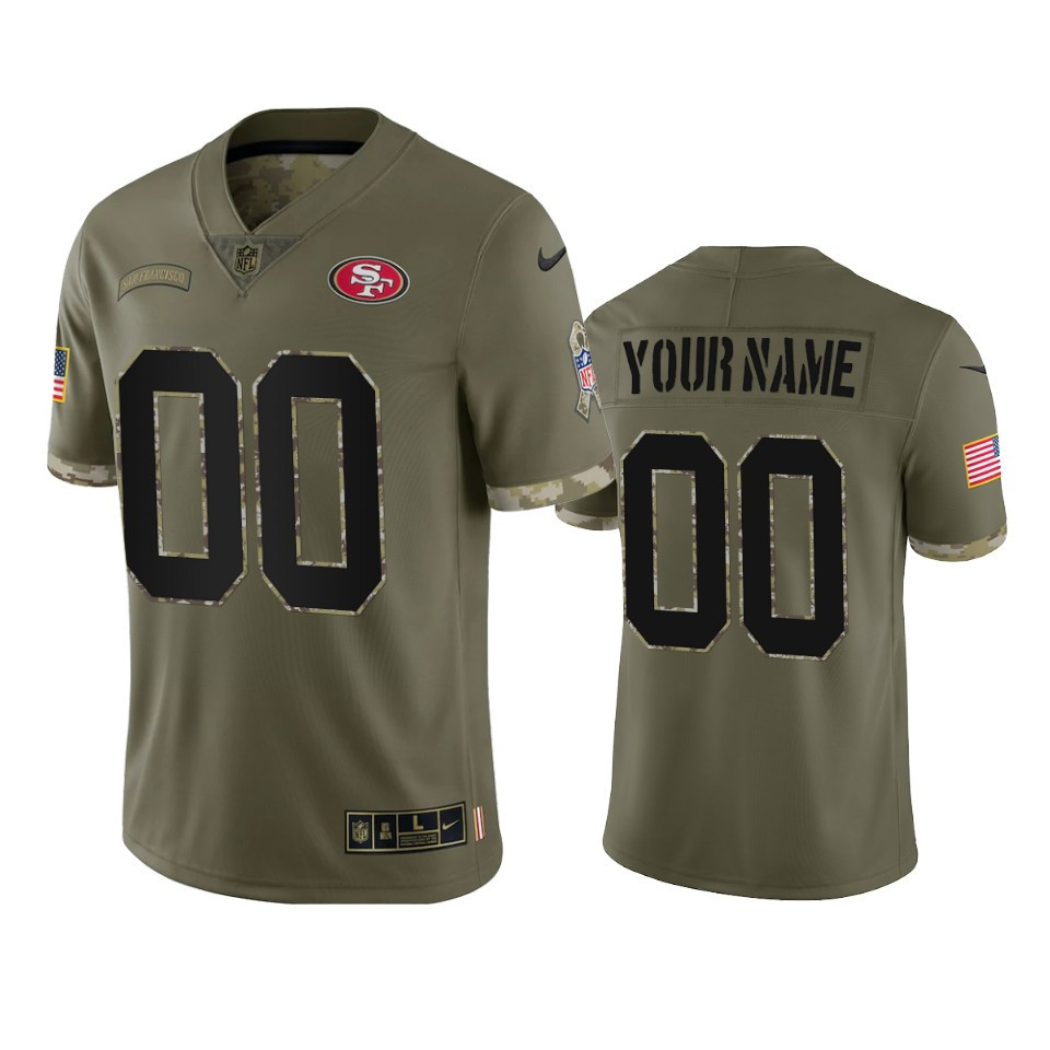49ers 2022 Salute To Service Custom Jersey - All Stitched