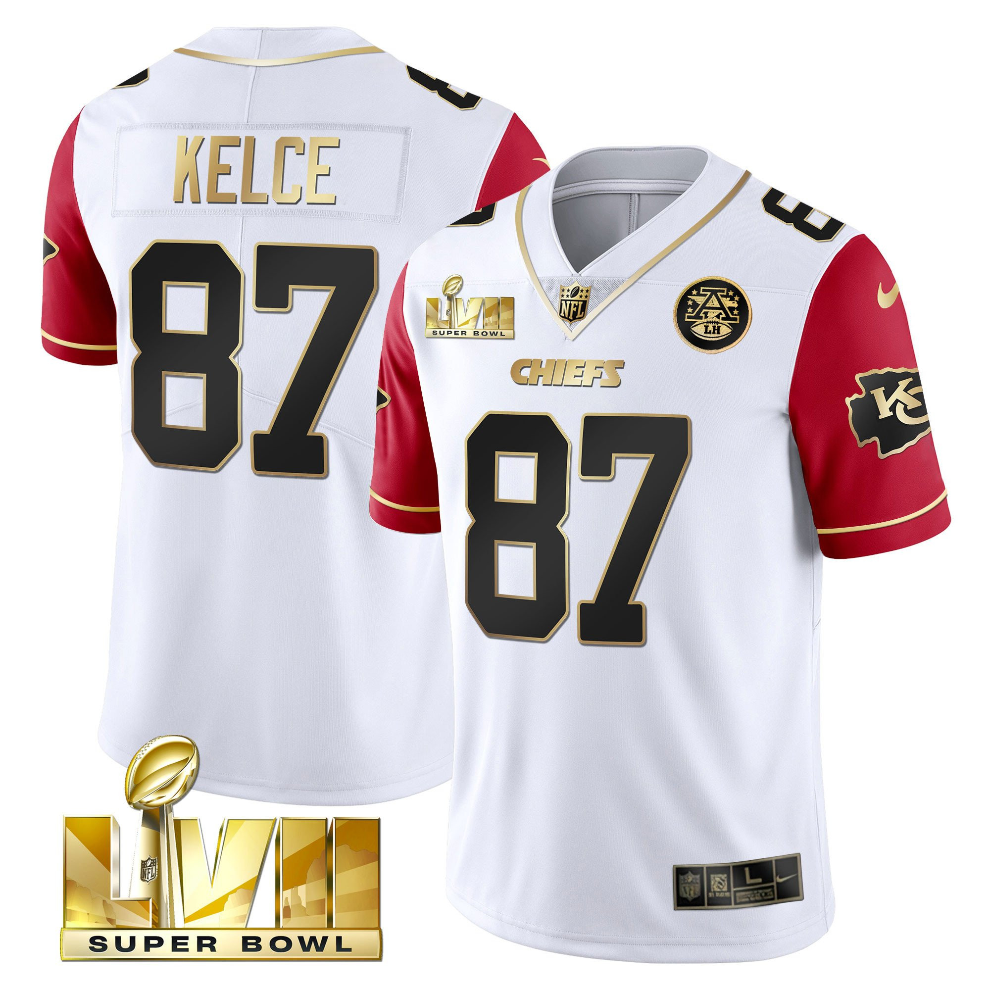 Men's Chiefs Super Bowl Vapor Gold Jersey V2- All Stitched - Image 38