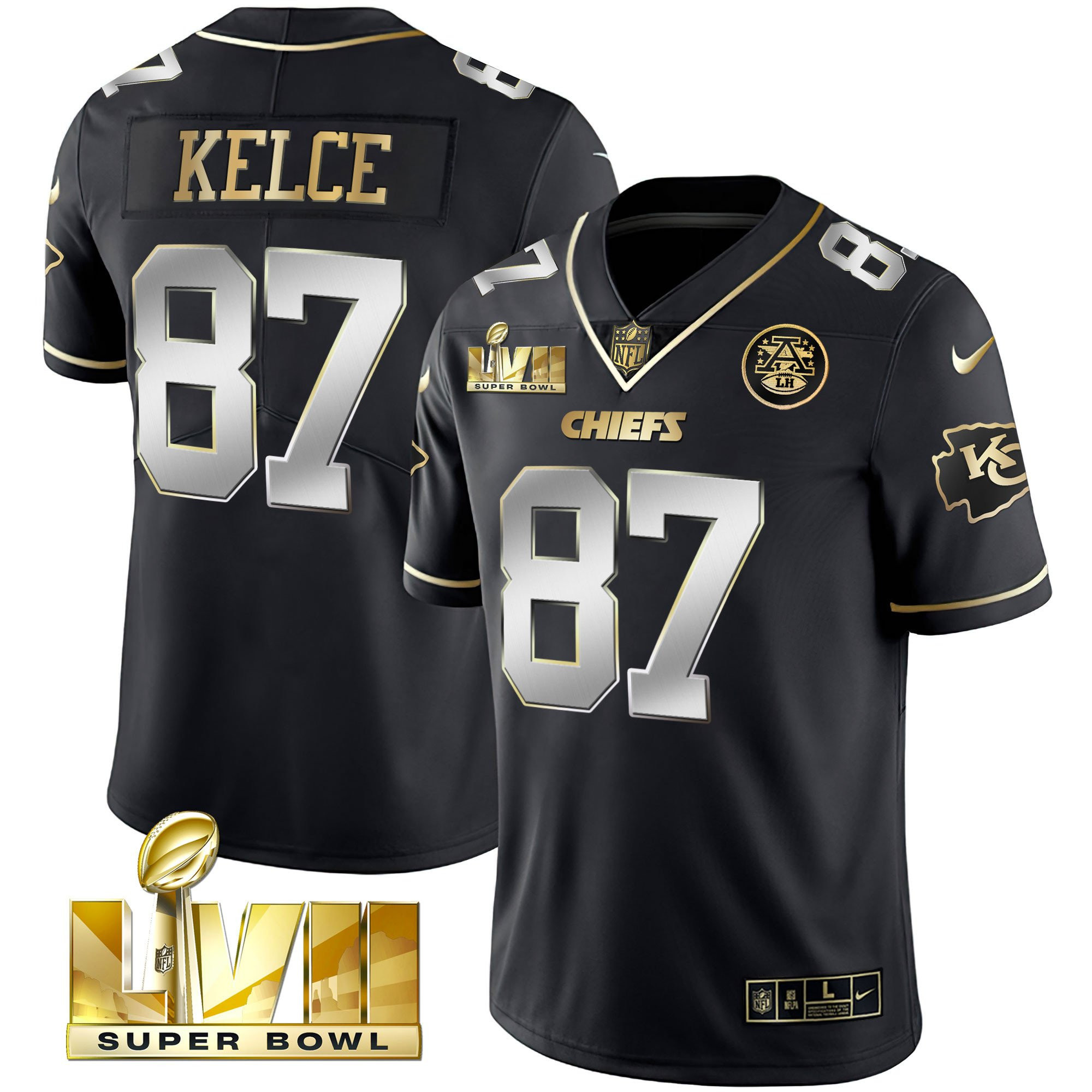 Men's Chiefs Super Bowl Vapor Gold Jersey V2- All Stitched - Image 2