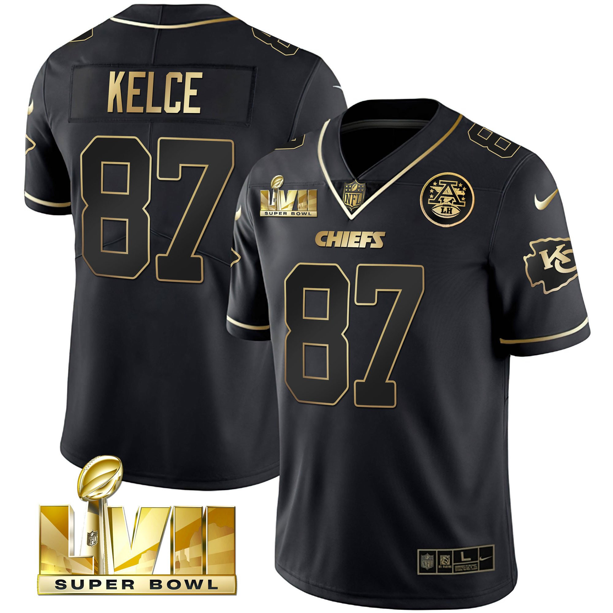 Men's Chiefs Super Bowl Vapor Gold Jersey V2- All Stitched - Image 14