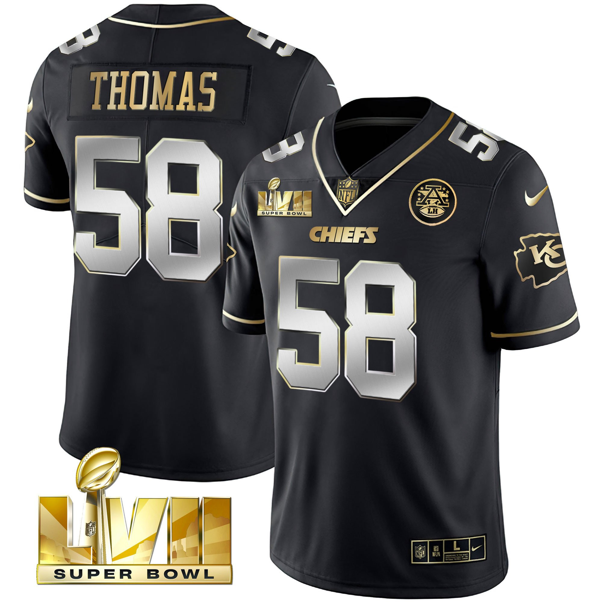 Men's Chiefs Super Bowl Vapor Gold Jersey V2- All Stitched - Image 4